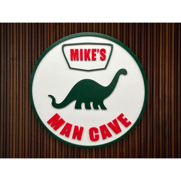 Custom Sinclair Dinosaur Man Cave Sign Personalized Name 11.5”  Gift for a man - Picture 7 of 10